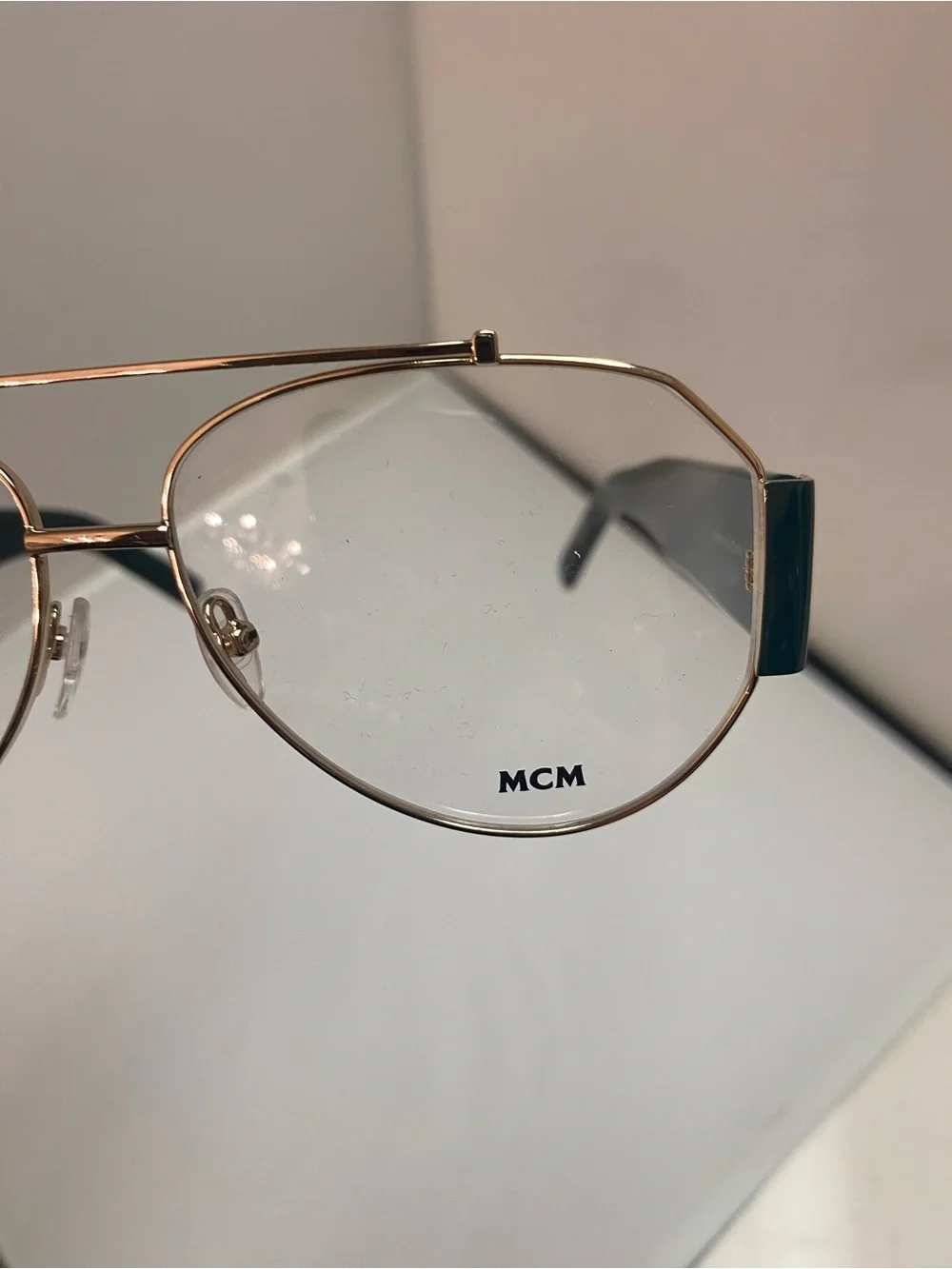MCM MW5001 Aviator Glasses with Tan Leather Crossbody Case & cloth,nwot